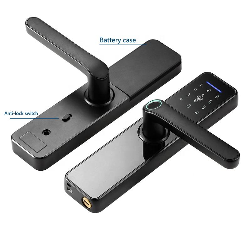 Ttlock Silver Digital Smart Wooden Door Lock Fingerprint Code Card Smartsteps Home Office App Control Smart Locks