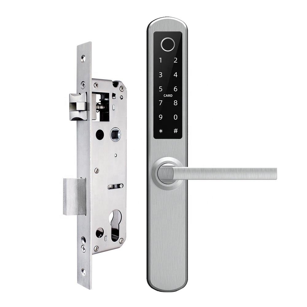 Smart Lock Fingerprint UPVC and Composite Door Handle Lock Aluminium Security Electronic Password Sliding Patio Door Lock