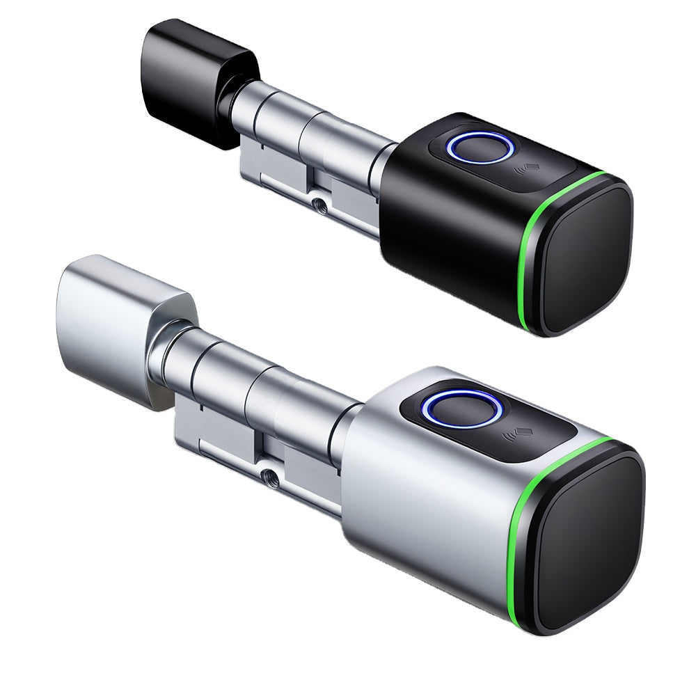 Waterproof Digital Smart Cylinder Lock Adjustable Key Card & Fingerprint Access for Wood & Steel Doors Cloud Data Storage Option