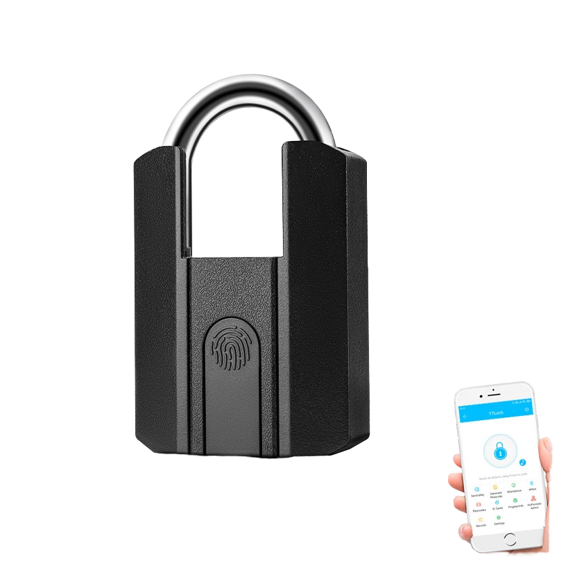 IP66 Waterproof Key and Fingerprint Access Smart Padlock Big Size Zinc Alloy Electronic Lock