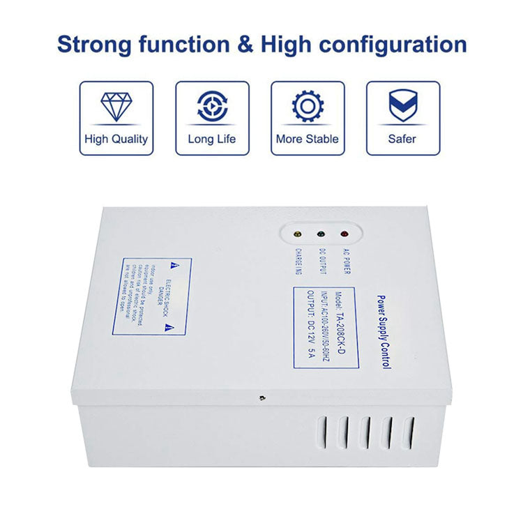 12V 5A Access Control Power Supply with Battery Backup