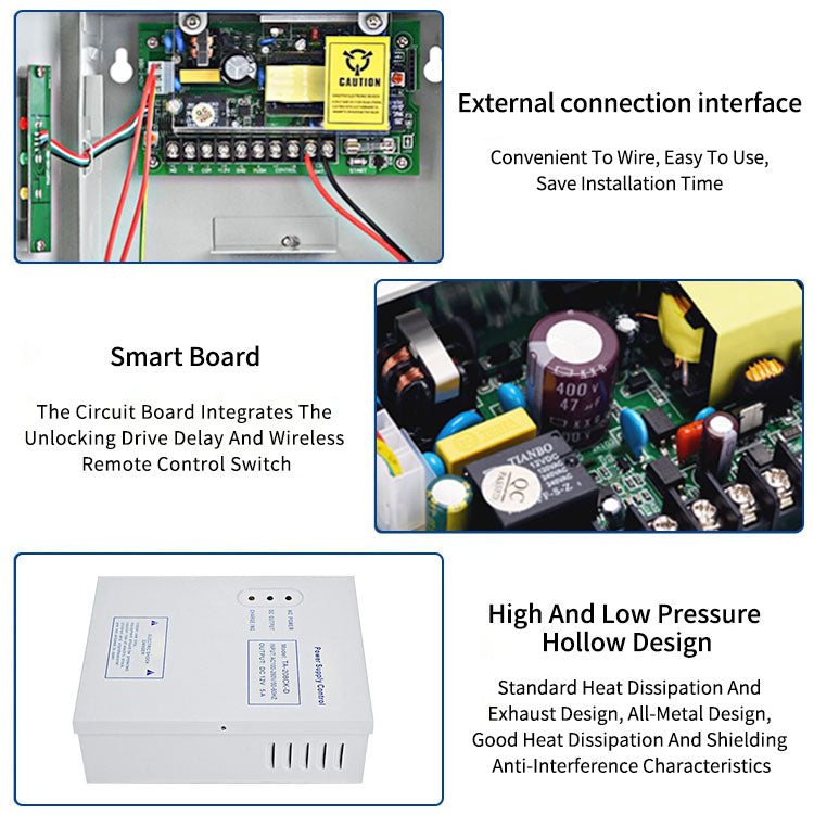 12V 5A Access Control Power Supply with Battery Backup